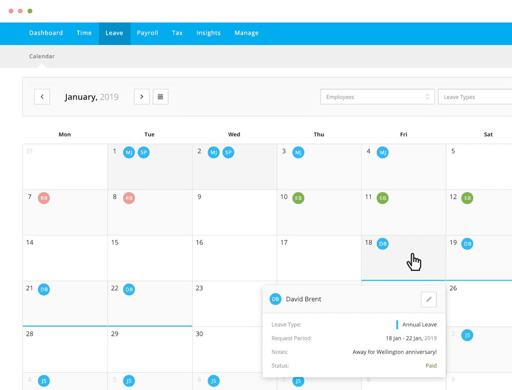 Online Leave Management | Payroll Features | PayHero